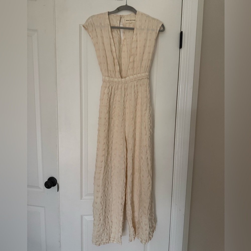 Mara Hoffman Whitney Jumpsuit Organic Cotton Cover Up Pockets Tie Waist $325 - Picture 1 of 9